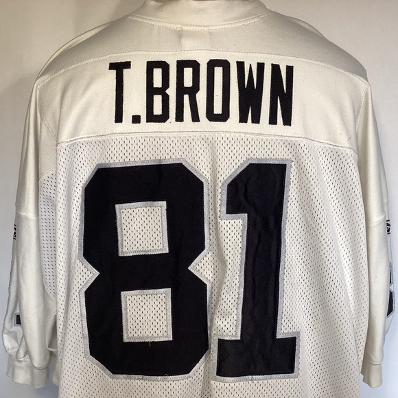 Oakland Raiders Time Brown Vintage Reebok #81 Jersey size 56 - Picture 2 of 15